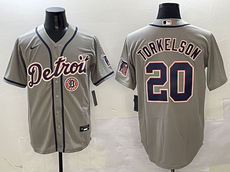 Men Detroit Tigers #20 Torkelson Grey Game 2025 Nike MLB Jersey style 6